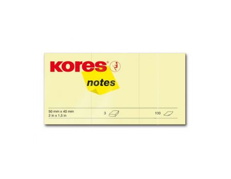 Notes autoadeziv, Kores, galben, 100 file